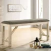 Rustic Ivory/Gray Counter Ht. Bench