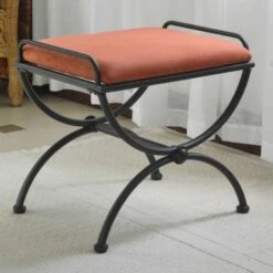 Cambridge Iron Vanity Bench With Cushion - Java -Baxton Acme Shop 5ed2a4eb a093 491a ab79 7a5d907165d0