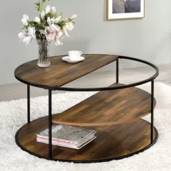 Industrial Black/Walnut Coffee Table