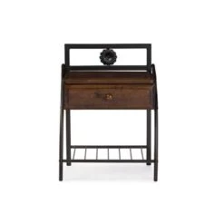 Urban Designs Jevenci Vintage Industrial Black Finished Metal Nightstand -Baxton Acme Shop 5fe121be d096 4d0c b4f7 a751294b3f76