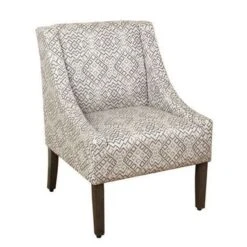 HomePop Swoop Accent Chair In Tonal Gray - Grey -Baxton Acme Shop 602340d9 2536 4eaa bafd 9b10aaf83ee6