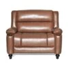 Leet Faux Leather Oversized Pushback Recliner By Christopher Knight Home - Espresso/ Cognac Brown