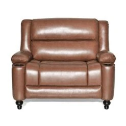 Leet Faux Leather Oversized Pushback Recliner By Christopher Knight Home - Espresso/ Cognac Brown