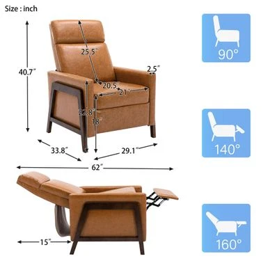 Upholstered Recliner Chair - Brown 20 Upholstered Recliner Chair - Brown - Image 18