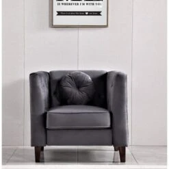 Fancher Kittleson Classic Chesterfield Chair - Black -Baxton Acme Shop 63141947 3f6f 4074 bb82 7f189acdfb52