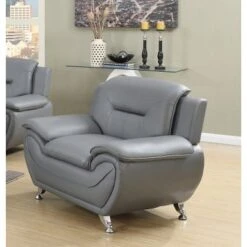 Sanuel 47.3" Wide Faux Leather Club Chair - Cream White -Baxton Acme Shop 642754b0 31e1 4190 ac28 3035978ab30c
