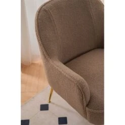 Modern Soft Teddy Fabric Accent Chair Living Room Chair - 26.26*31.3INCH - Brown -Baxton Acme Shop 64b3ec6c ef22 44e7 8662 b74329a49bdb