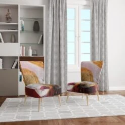 Designart "Abstract Watercolor With Red And Yellow" Upholstered Contemporary Accent Chair - Arm Chair - Arm Chair -Baxton Acme Shop 64d74ae6 6425 4953 81f8 302ca8eb0587