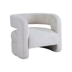 Teddy Sherpa Upholstered Accent Chair In White - White