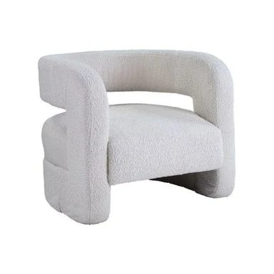 Teddy Sherpa Upholstered Accent Chair In White - White 3 Teddy Sherpa Upholstered Accent Chair In White - White