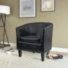 Copper Grove Arisaig Bonded Leather Tub Chair - Black -Baxton Acme Shop 65dae653 0050 4e50 b584 433ab95951b2