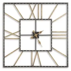 Black/Gold Finish Thames Wall Clock
