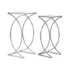 Glitzhome Set Of 2 Glam Glass Modern Side Table Sofa Table - Square-Silver