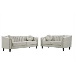 Hills Tufted Back Nailhead 2PCS Living Room Set - Black -Baxton Acme Shop 67ae8dac 8517 4a95 9f9d 758659e438e4