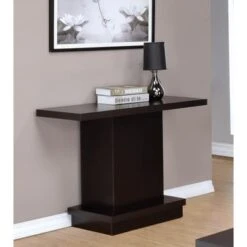 Pedestal Sofa Table Cappuccino