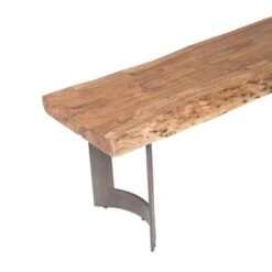 Aurelle Home Solid Live Edge Farmhouse Bench - Brown -Baxton Acme Shop 69650fd9 ed9c 4886 9a6b aac3fe2e472a