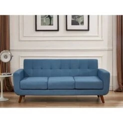 Grace Mid-Century Tufted Upholstered Rainbeau Living Room Sofa, Loveseat, And Chair 3-piece Set - Naples Yellow -Baxton Acme Shop 696ffbd2 25e2 4968 a14c 5f863ba3dd21