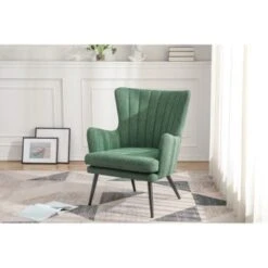 Jenson Accent Chair With Fabric And Grey Legs - Oatmeal -Baxton Acme Shop 69f6043e ff8e 46d2 949f 60a6dc44064b