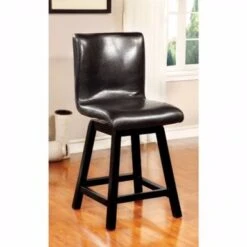 Hurley 180O Swivel Counter Height Chair, Black Finish, Set Of 2 - Black - Set Of 2