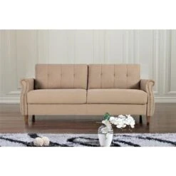 Bruce Nailhead Living Room Set-Loveseat & Sofa - Camel -Baxton Acme Shop 6a9c2f2d b4a3 4233 9a39 36db0b41dfb9