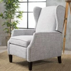 Wescott Wingback Pushback Recliner By Christopher Knight Home - Gray Moss -Baxton Acme Shop 6b7ca986 79a7 4a76 af2b 0ebf32857c6f