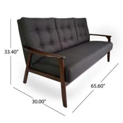 Aries Mid Century 3 Piece 5 Seater Fabric Chat Set By Christopher Knight Home - Charcoal Gray -Baxton Acme Shop 6bf7c2d9 d552 42da 83fd 46b6e01c1f38