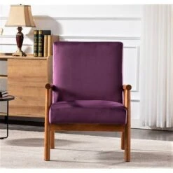 Robbie 25'' Wide Velvet Armchair - Eggplant