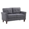 Kouchouk 54.5'' Linen Flared Arm Loveseat - Drak Grey