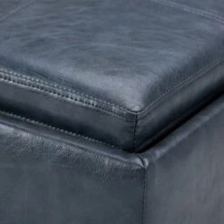 WYNDENHALL Townsend 17 Inch Wide Contemporary Square Storage Ottoman - Distressed Saddle Brown -Baxton Acme Shop 6c441c83 3f9f 4dd1 b30b 117f726b6f45