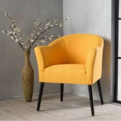 Carson Carrington Augustenborg Fabric Arm Chair - Beige/Espresso -Baxton Acme Shop 6c970a86 d9cd 425e b9fa 88b18ed99f4d