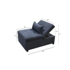 3-in-1 Adjust Backrest Sofa Bed Chair, Convertible Sleeper Chair Bed - Dark Grey -Baxton Acme Shop 6d4da4bc 5273 4f1a 8950 1f7b2e40d920