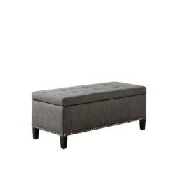 Mae II Charcoal Tufted Top Storage Bench -Baxton Acme Shop 6d86f430 b621 4369 a6dc 1ca65a5057af