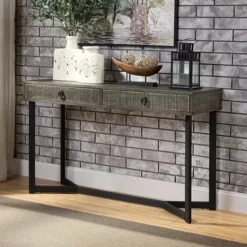 Industrial Dark Oak/Espresso Sofa Table