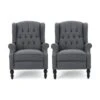 Walter Tufted Fabric Recliners (Set Of 2) By Christopher Knight Home - Charcoal + Dark Brown -Baxton Acme Shop 6eef5041 0392 4326 b45f fb08abef0f3e