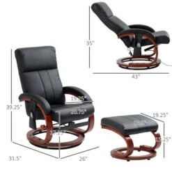 HOMCOM Recliner Chair With Ottoman, Electric Faux Leather Recliner - Beige -Baxton Acme Shop 6f066659 ff50 42fe a678 b8f242e71c49