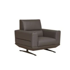 Abbyson Matilda Modern Top Grain Italian Leather Armchair - Grey -Baxton Acme Shop 70908607 53cc 4da3 aff9 e45945f90734