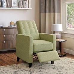 Copper Grove Button Tufted Pushback Recliner Chair - Apple Green -Baxton Acme Shop 70929156 7ca2 46cb a26e f0700a8f3242