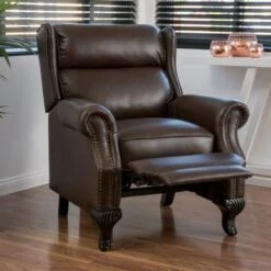 Tauris PU Leather Recliner Club Chair By Christopher Knight Home - Brown