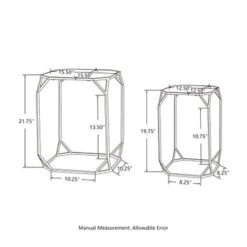 Glitzhome Set Of 2 Glam Glass Modern Side Table Sofa Table - Square-Silver -Baxton Acme Shop 7115f0dc 70cf 4bdb af46 dd7c7500f5b9