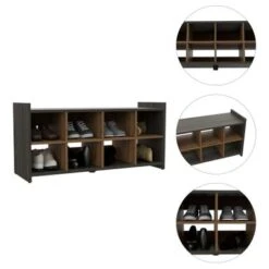 FM Furniture Harrison Entryway Shoe Rack With 8 Compartments - Carbon Espresso/Mahogany -Baxton Acme Shop 7136c4b9 c80a 41ad aef8 64ec3cbfeb02
