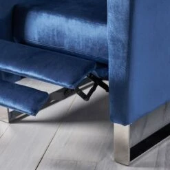 Brightwood Modern Velvet Recliner W/ Steel Legs By Christopher Knight Home - Cobalt,Silver -Baxton Acme Shop 721bd7fd a8a4 4194 9241 b2a7173fb007