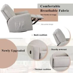 Merax Manual 360 Degree Swivel And Rocking Recliner Chair With Padded Seat - Multi -Baxton Acme Shop 72d0ecb0 c7df 4754 b49e 16dce48dc411