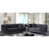 Roberta Velvet 2-Piece Set-Sofa & Loveseat - Black -Baxton Acme Shop 73f78755 778c 4b16 81c5 7b4f73bb6212