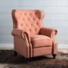 Walder Tufted Nailhead Fabric Recliner By Christopher Knight Home - Orange