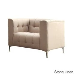Chic Home Capone Tufted Linen Club Chair - Smoke -Baxton Acme Shop 758e3d8d 21b4 4056 a56f 8a46d004bd9b