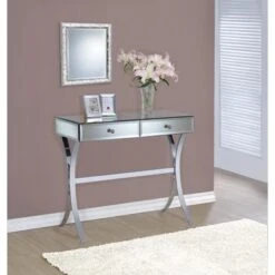 2-drawer Console Table Clear Mirror