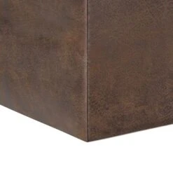 WYNDENHALL Townsend 17 Inch Wide Contemporary Square Storage Ottoman - Distressed Saddle Brown -Baxton Acme Shop 76f375a4 cb17 42c4 95b5 39daf7906487