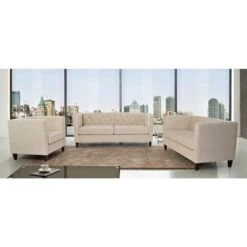 Lisette Velvet 3PCs Living Room Set - Dark Blue -Baxton Acme Shop 770aa52e 348e 4713 84cc 904992937a79