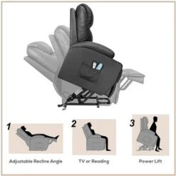 Power Lift Recliner PU Leather With Massage And Heating - Brown -Baxton Acme Shop 772201c4 30c9 4539 8fc0 3594ad36cb4d