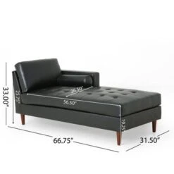 Malinta Contemporary Tufted Chaise Lounge By Christopher Knight Home - 66.75" L X 31.50" W X 33.00" H - Dark Brown + Espresso -Baxton Acme Shop 7735e5ca c632 4096 94c2 4c60ad4a2255